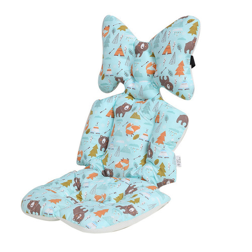 两面用婴儿车垫批发分腿式宝宝餐椅推车垫子加厚透气棉垫推车配件