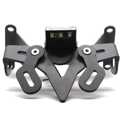 Suitable for Honda CB650R motorcycle modification parts, short tail license plate holder with light, license plate frame decorative rack (Motorcycle Safety Supplies)