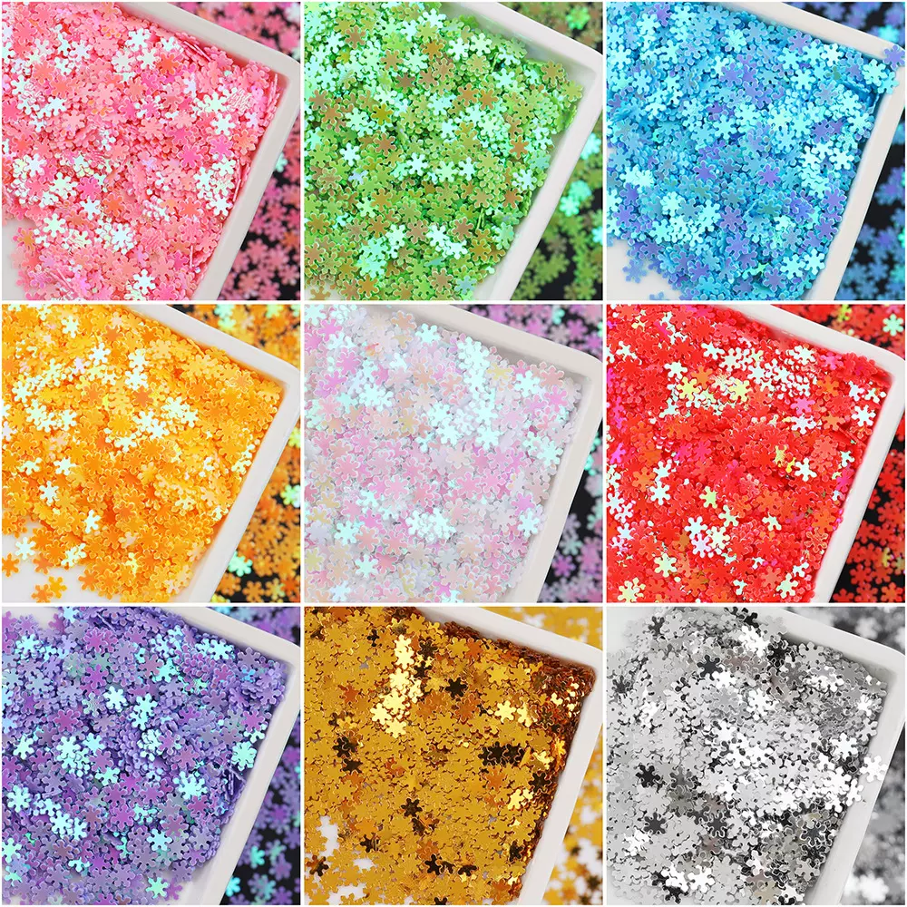 5mmAB彩色雪花亮片DIY史莱姆水晶泥填充美甲圣诞装饰珠片饰品配件