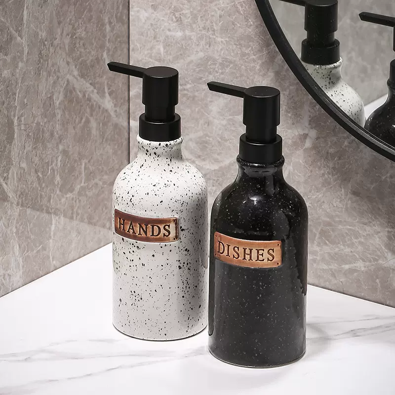 陶瓷分装瓶按压瓶洗手液瓶沐浴露浴室卫生间乳液瓶跨境皂液器