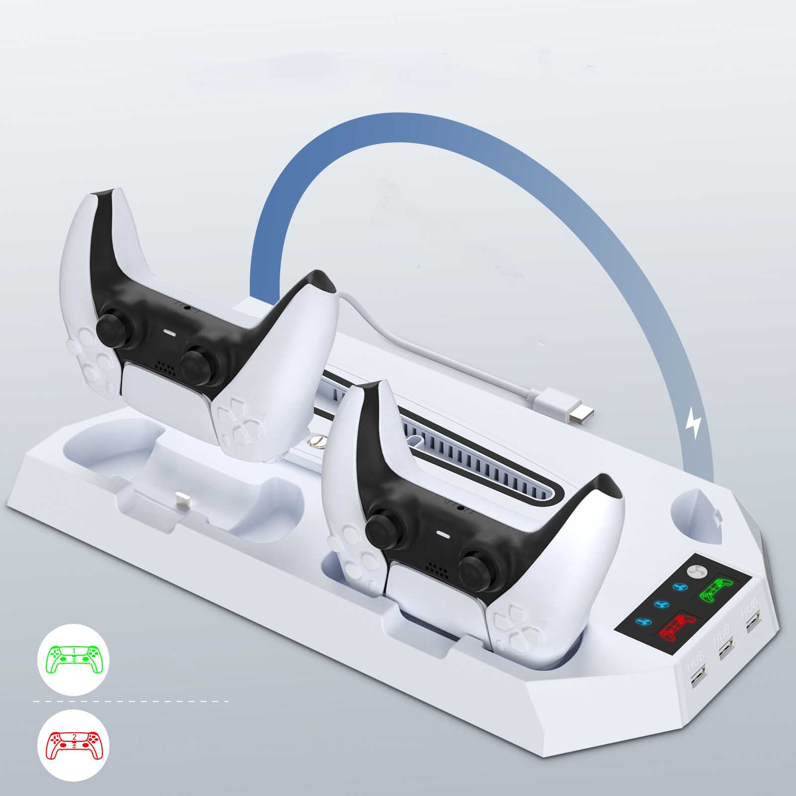 Nuevo producto PS5PRO/PS5 Slim/PS5, base de refrigeración con ventilador DE/UHD, base multifuncional con carga para controladores