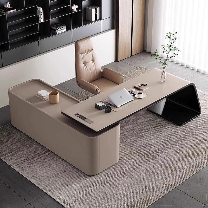 Painted Office Desk Simple Modern Desk and Chair Combination Manager Desk President L-Shaped Desk Supervisor Executive Desk Painted Office Desk Simple Modern Desk and Chair Combination Manager Desk President L-Shaped Desk Supervisor Executive Desk