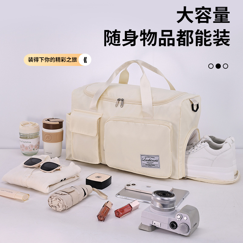 Bolso de almacenamiento ligero, correa para el hombro, bolsa de viaje de almacenamiento multicapa de gran capacidad, maleta trolley, bolsa de lona, viaje de negocios de fitness