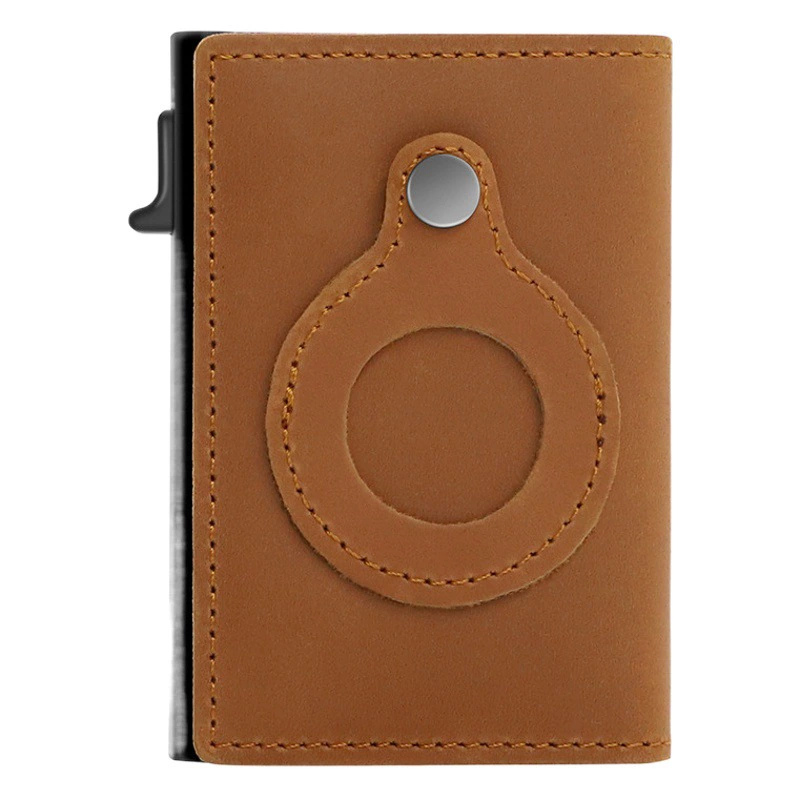 Amazon airtag Чехол для карт Противоугонный Чехол для карт с щеткой многофункциональный деловой мужской кожаный кошелек с трекером позиционирования