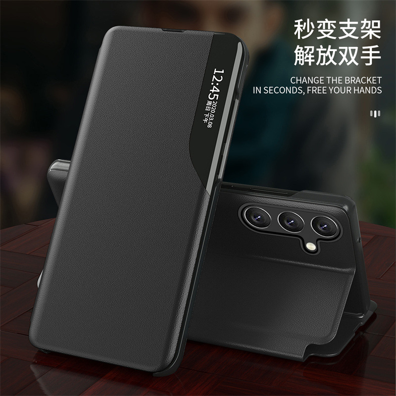 Suitable for A07 Samsung A17 Mobile Phone Case A16 Third Generation Side Window A06 Magnetic M55 Anti-Fall A55 Leather Case A56/A36