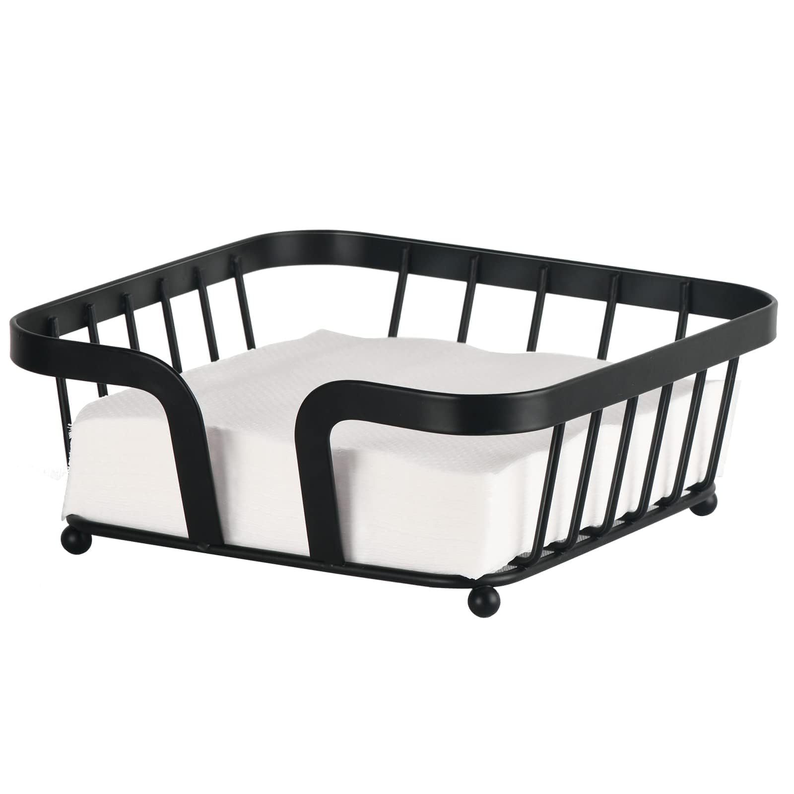 Iron Square Paper Towel Holder Modern Casual Dining Table Horizontal Paper Towel Basket Home Bar Kitchen Desktop Paper Towel Rack