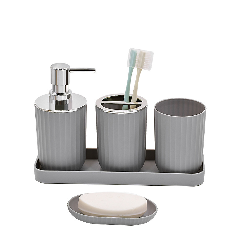 STAI Amazon nuevo conjunto de lavado y enjuague de baño taza de almacenamiento de suministros de cepillo de dientes de hotel conjunto de bandeja