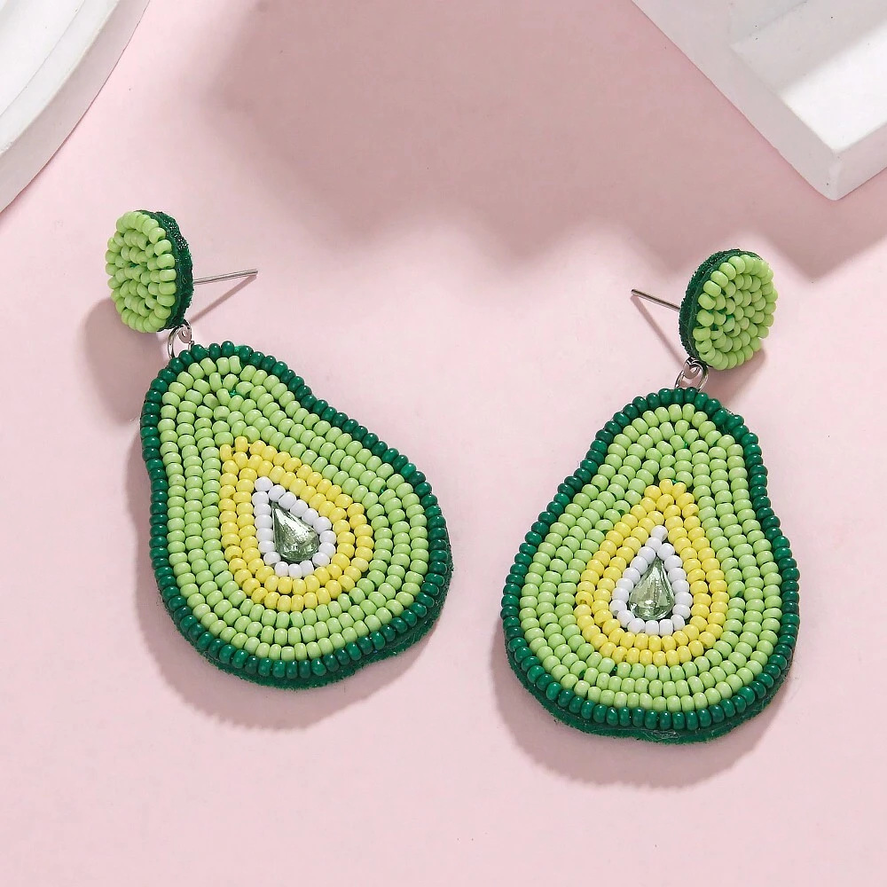 1 Pair Basic Fruit Inlay Copper Drop Earrings display picture 8