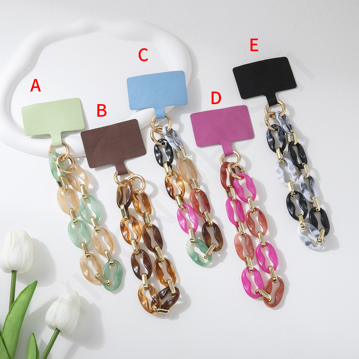 32g Weight Mobile Phone Chain Classification 1 Piece Quantity Alloy Material Oval Pattern Retro, Classic Style Style Retro Classic Style Oval Arylic Alloy Mobile Phone Chain 无