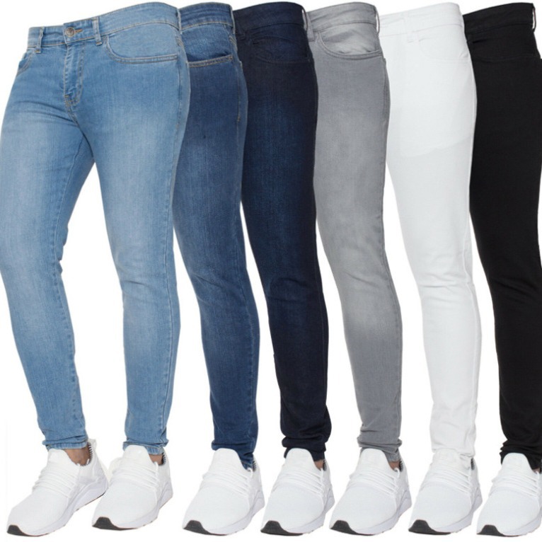 Jeans elasticizzati classici dorati attillati e minimalisti da uomo di alta qualità_voghion.com
