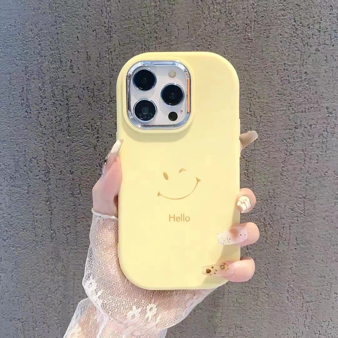 微笑表情适用iphone16手机壳苹果15plus日韩14pro简约13个性12pro