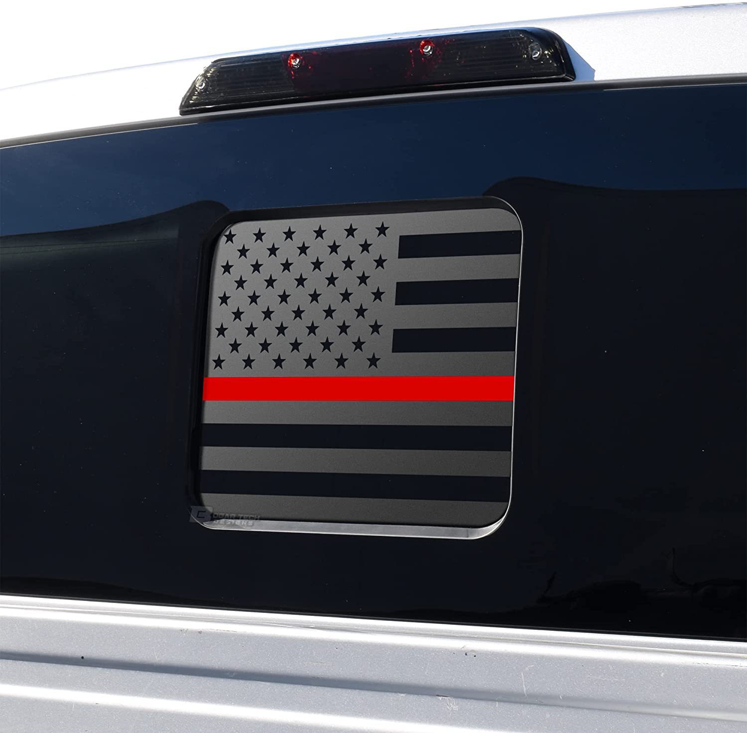 Para Toyota Tacoma 2016-2022 Ventana de coche bandera americana vinilo calcomanía negro mate