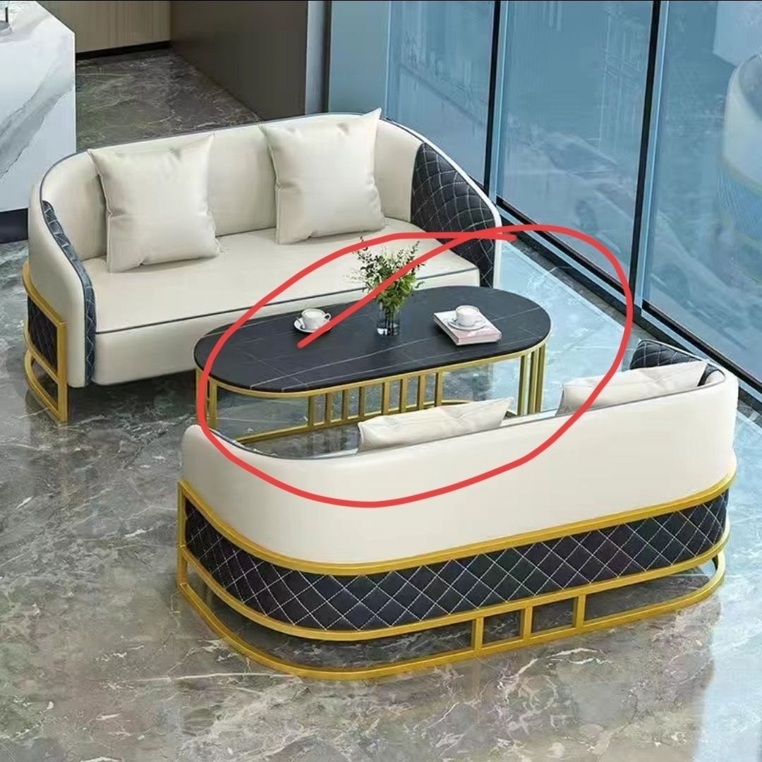 One table and 2 chairs off-white double