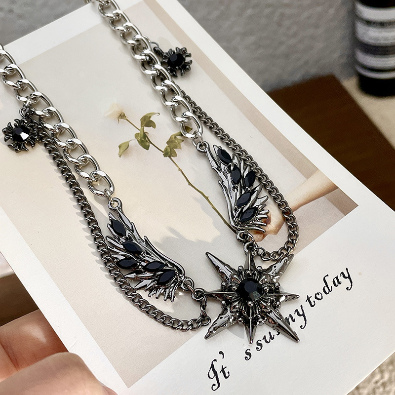 Women's Gender Hip-Hop Retro Cool Style Geometric Star Artificial Crystal Alloy Choker Wholesale
