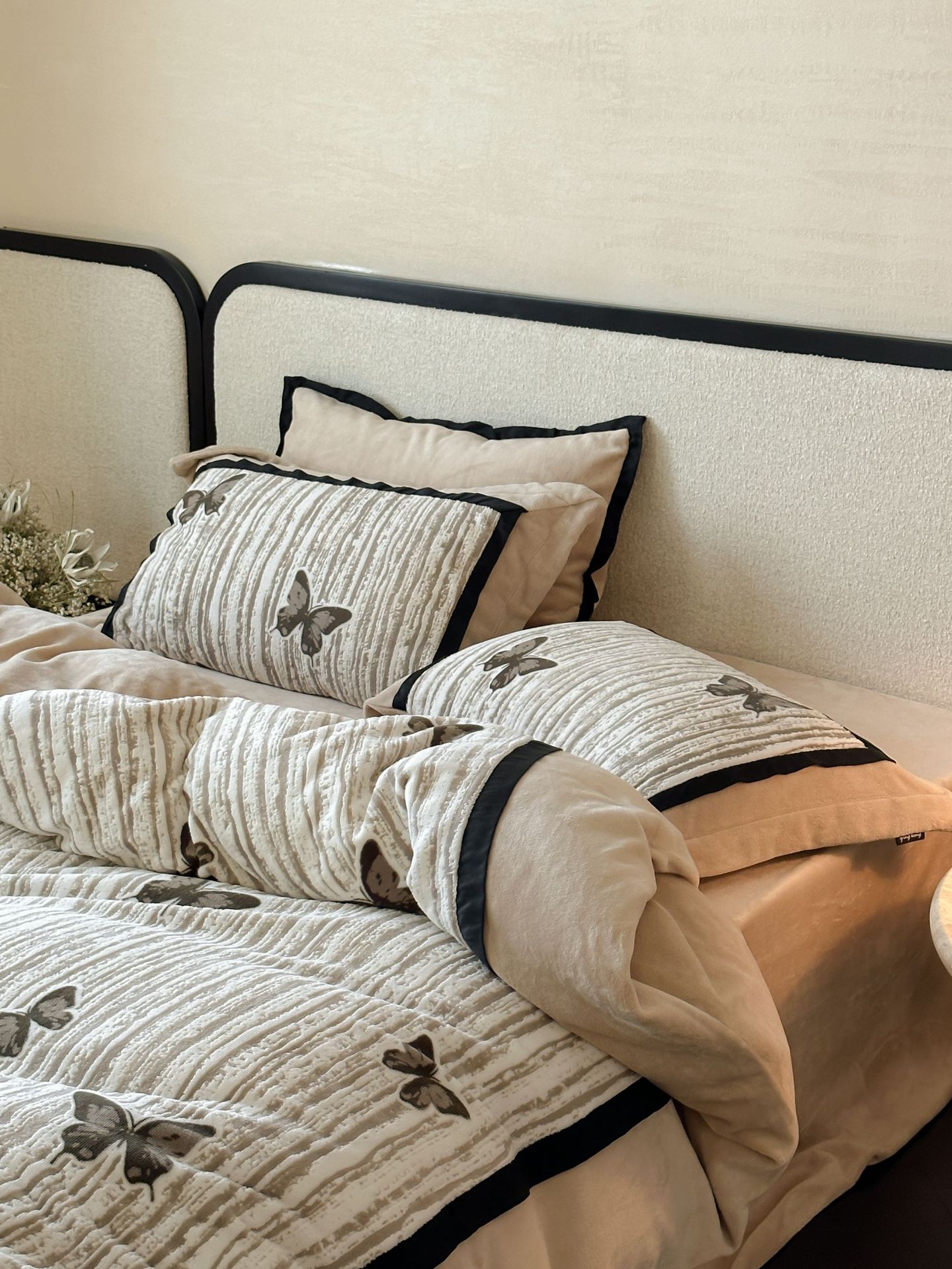 Conjunto de roupa de cama vintage estilo francês veludo_voghion.com