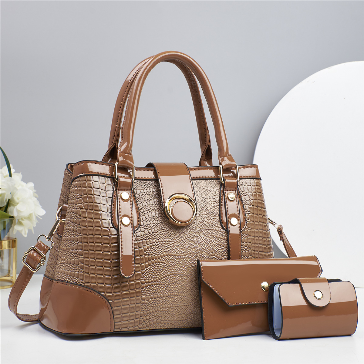 handbags Handbag Women's New European and American Large Capacity Women's Bag Simple Fashion Shoulder Crossbody Bag Big Bag