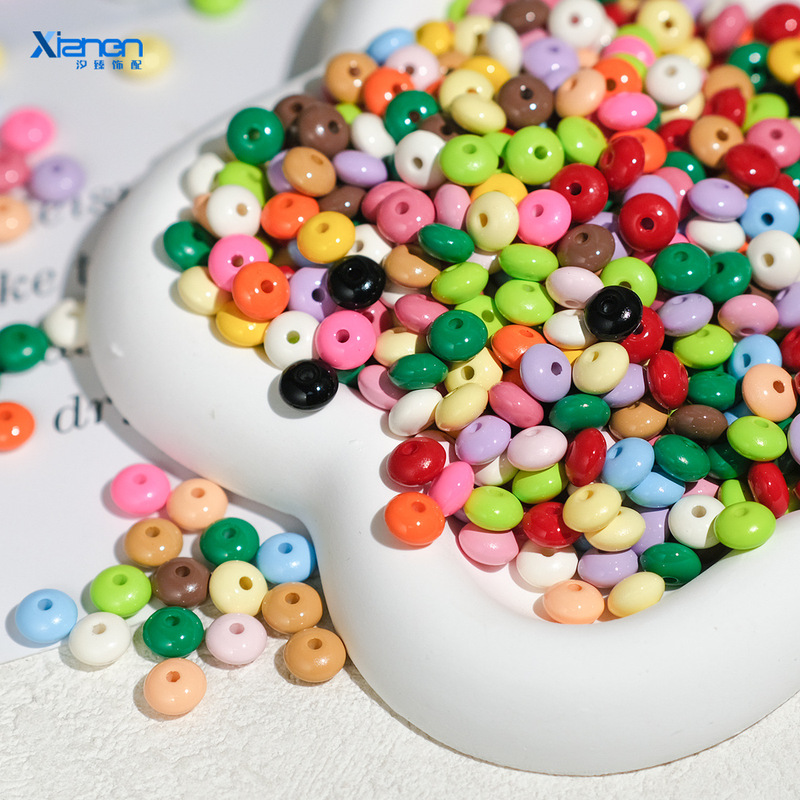 small size paint color donut beads dopamine abacus straight hole beads acrylic bracelet bag diy accessories