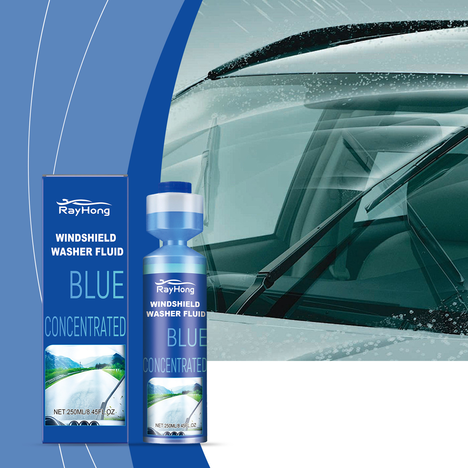 Rayhong Windshield Washer Fluid Car Glass Anti-Fog Water Repellent Penetration Decomposition Stubborn Oil Film Cleaner