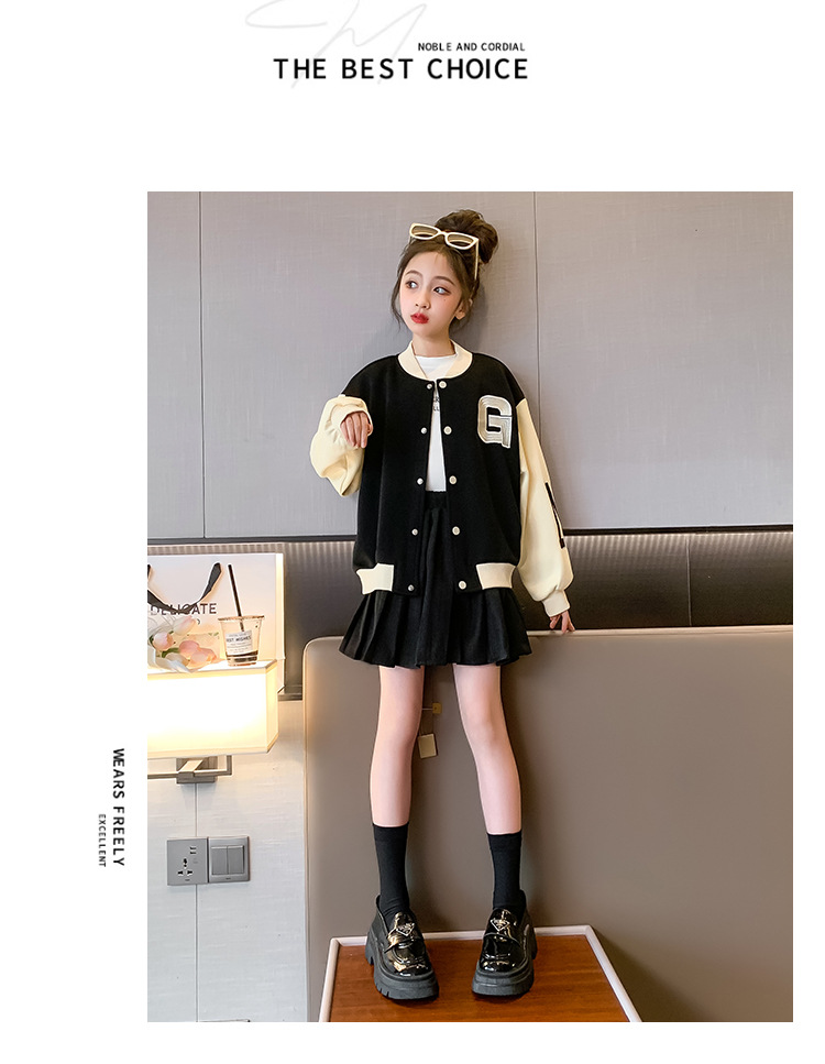 Girls' Set 2023 New Korean Spring and Autumn Edition Mid size Children's Internet Red Fashionable_voghion.com