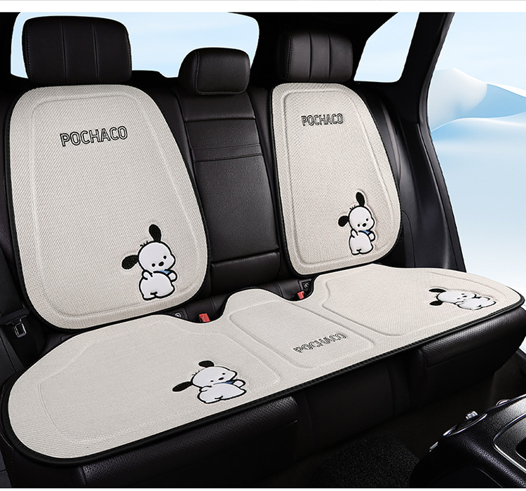 New Car Cushion Linen Simple Four Seasons Universal Pacha Puppy Cartoon Men's and Women's Available Non-Slip Breathable Seat Cushion