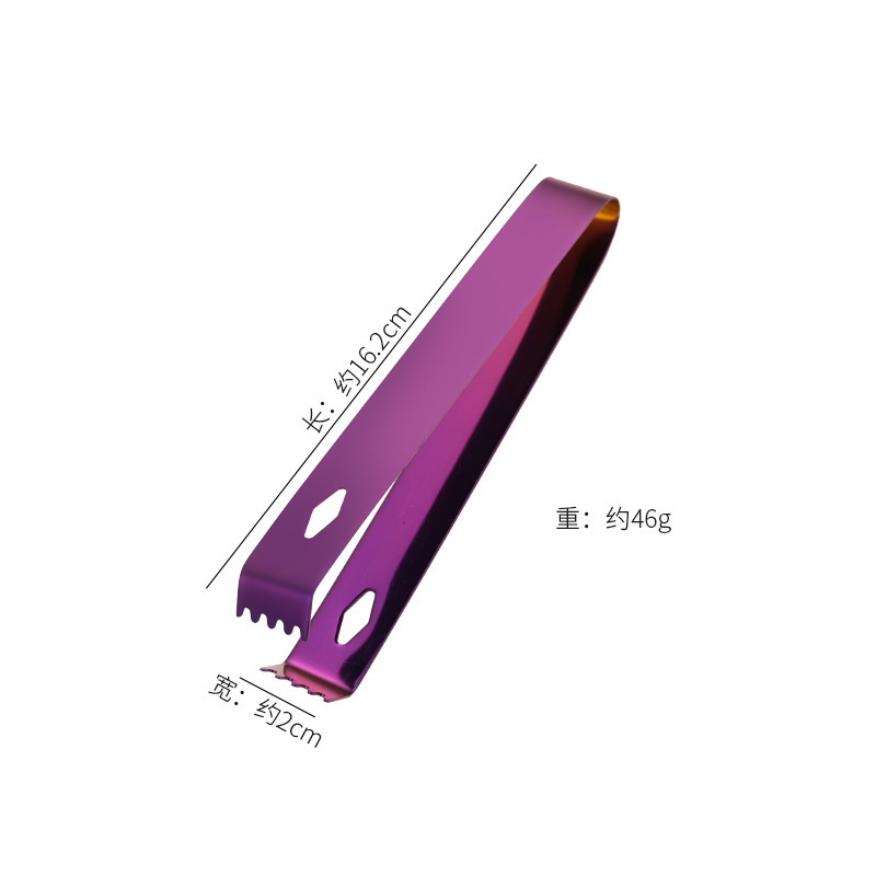 Suministro directo de fábrica clip de hielo 304 Acero inoxidable Cubo de azúcar clip antideslizante barra dentada clip de hielo pinza de hielo clip de alimentos