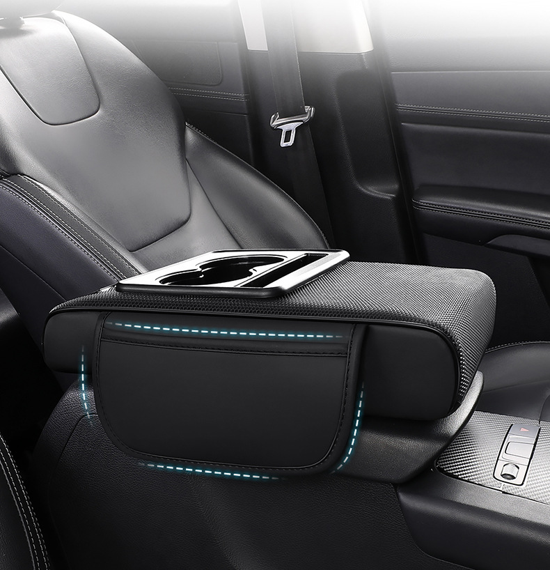 Cross-border car armrest box pad, multifunctional tissue box, car interior leather, universal armrest box heightening pad for all seasons