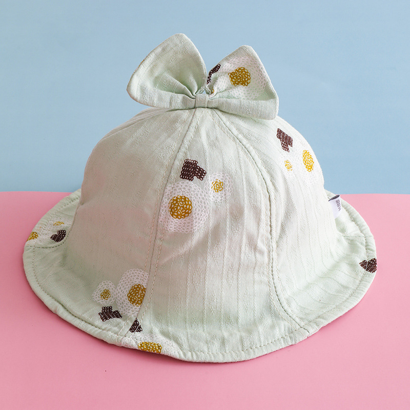 婴儿帽子薄款夏2020新款女宝宝洋气搭配渔夫帽可爱超萌盆帽