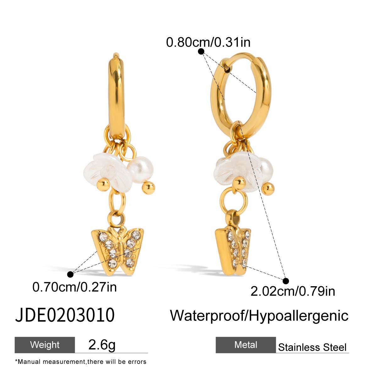Wanxing Pendientes de perlas europeas y americanas Pendientes de acero inoxidable Pendientes de lujo ligero de alta gama Diseño de joyería de oro de nicho de 18 quilates