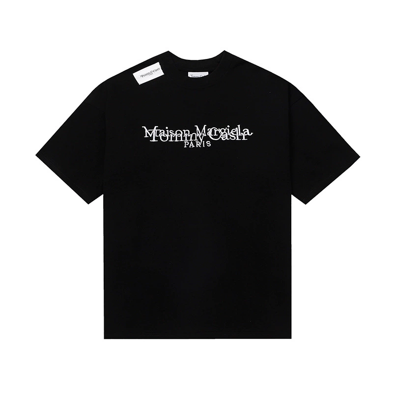 Maison Margiela 24SS коллекция MM6 цифровой узор круглый вырез мужской и женский модный бренд укороченный рукав футболка серия