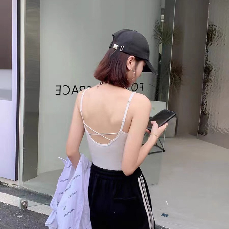 Fashionable Inner Wear Long Naked Ammonia Modal Latex Fixed Cup Tube Top Sexy and Comfortable Backless Cross Cut Out Beautiful Back