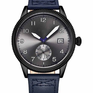 Customized men's watch luxury waterproof calendar leather strap digital chronograph analog men's watch Amazon