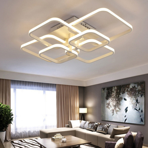 Bedroom ceiling light LED ironwork living room lamp simple square home use dining room lamp overseas trade Zhongshan lighting