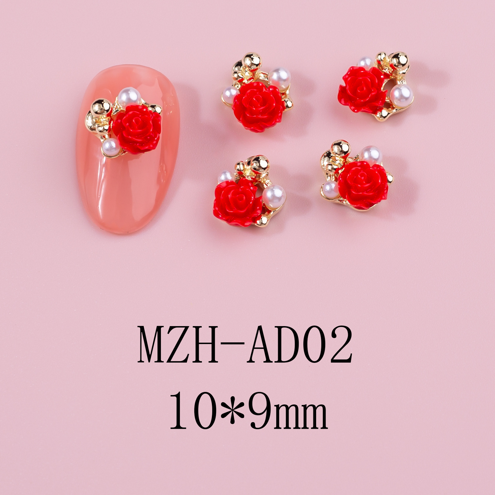 Nueva decoración de uñas, diamantes, camelia, accesorios de uñas, montones de rosas, accesorios de diamantes, uñas, joyas de uñas