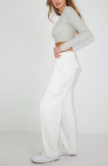 Women's Clothing New Multi Pocket Y2K Overalls Casual Loose Sports Fitness Wide Leg Pants_voghion.com