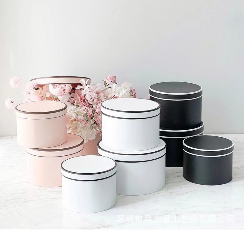 奥力派  圆形套三鲜花礼盒 抱抱桶 永生花盒 包装礼品盒 礼物盒