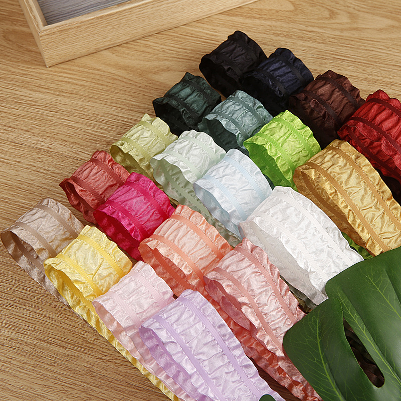 Ruffled polyester ribbon diy bow hair accessories clothing gift box flower packaging striped skirt ribbon