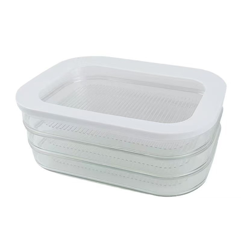 Caja de carne cocinada transfronteriza de venta caliente caja de almacenamiento sellada refrigerador Bacon con cubierta de almacenamiento de alimentos caja de carne cocinada transparente