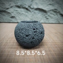 小仿绿植高颜值火山石黑色花盆多肉水泥落地式家庭园艺