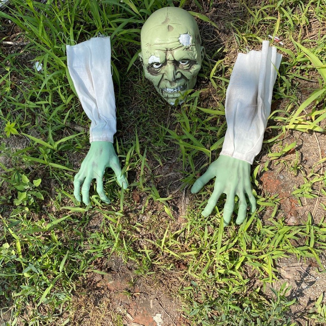 Fabricantes de Halloween guantes de cráneo adornos accesorios de inserción de bares de casas embrujadas decoración de esqueleto