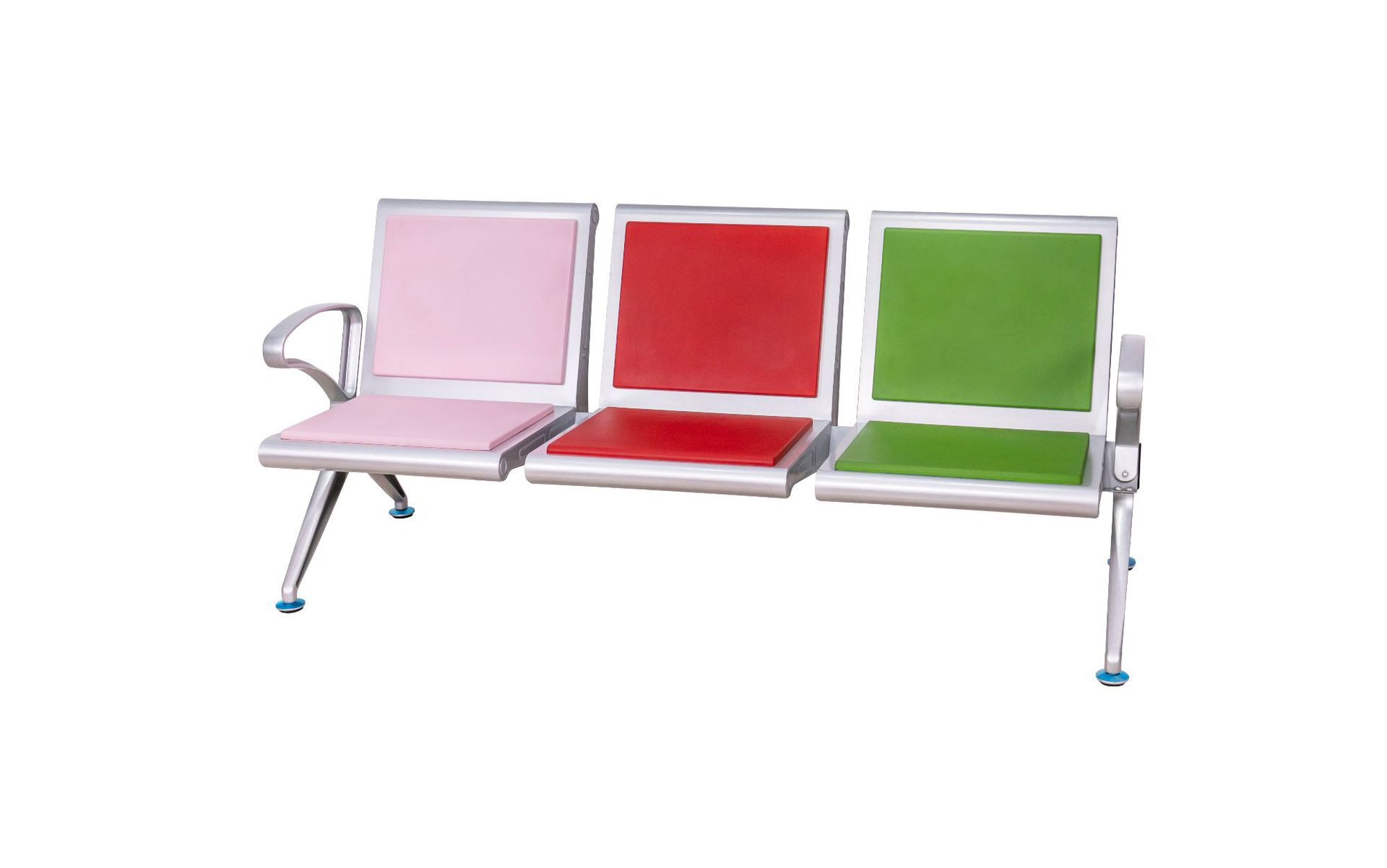 Fábrica al por mayor del aeropuerto estación de autobuses cojín de cuero Silla de fila pública acero laminado en frío esqueleto de metal Hospital infusión Silla de espera