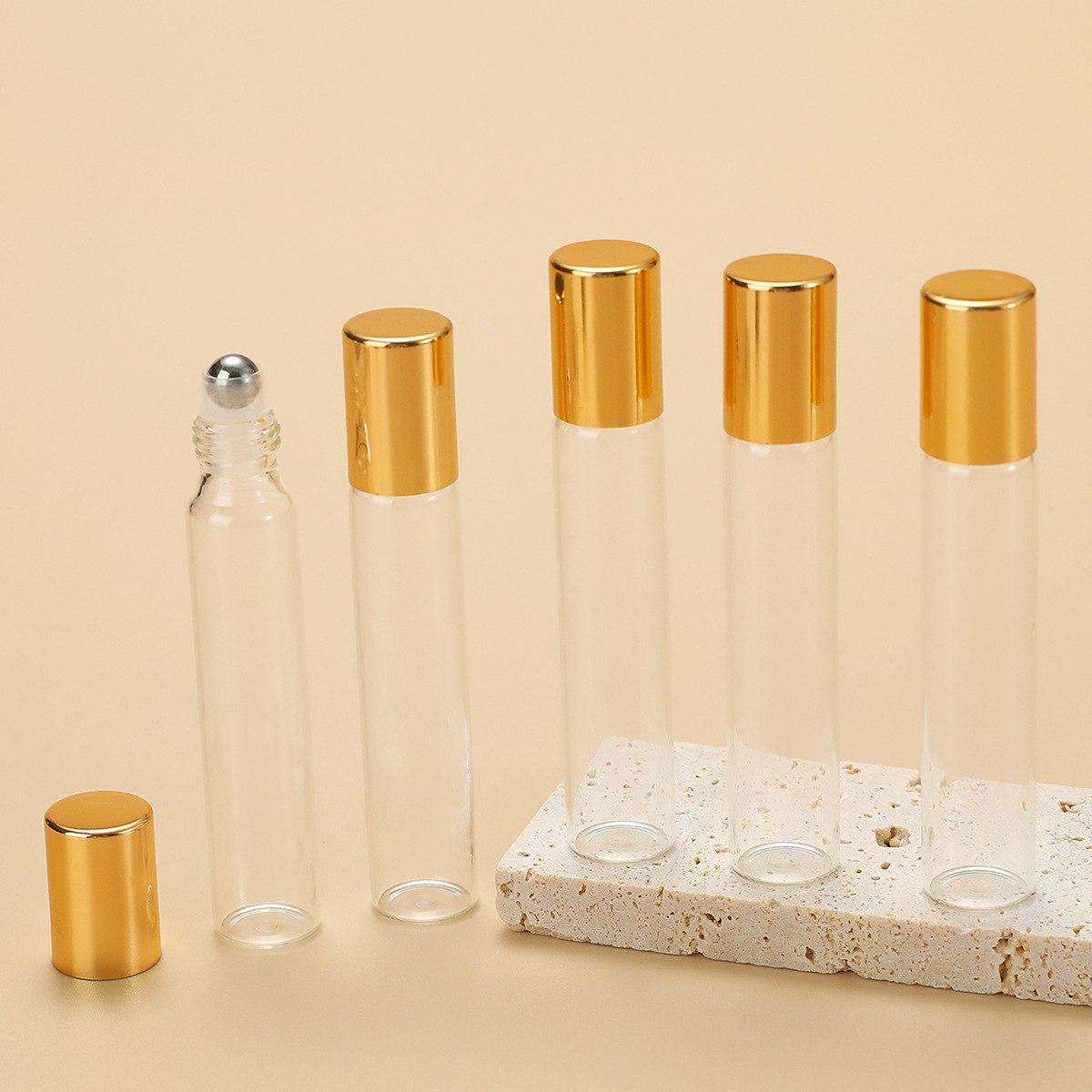 10ml de aceite esencial, venta directa de fábrica, vidrio transparente, bola de acero, bola, perfume, botella, 5ml, botella vacía