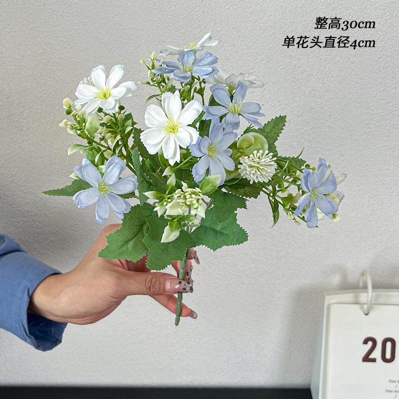 単枝5叉エルザバタフライ菊造花シルクフラワープラスチックフラワーホームデコレーションフラワーアレンジメント装飾花クロスボーダー|undefined