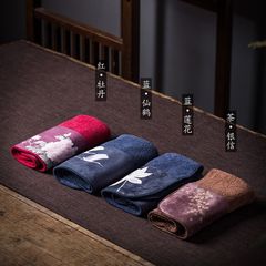 Zen thickened cotton and linen tea towel, absorbent tea cloth, kung fu tea set, towel rag, tea mat, tea table, tea mat accessories, painted