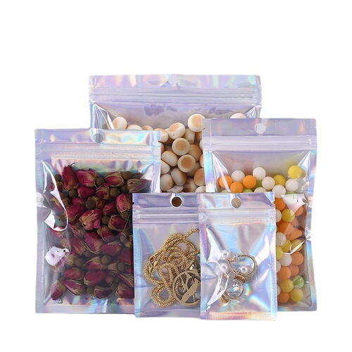 Laser ziplock bag little star colorful bag data cable yin and yang bag digital flash aluminum foil plastic bag jewelry bag