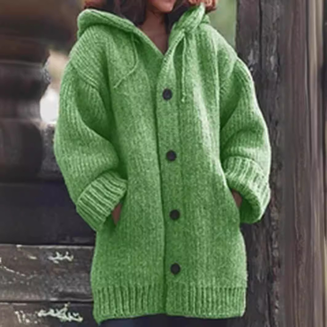 Women's Clothing Autumn and Winter Popular Sweater Large Size Knitted Sweater Women's Mid Length Jacket_voghion.com