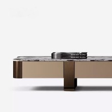 天山暮雪大理石电视柜设计师简约别墅客厅高端2025新款茶几电视柜