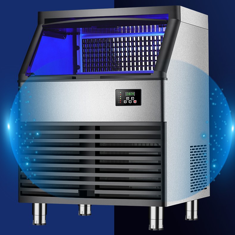 Mingjue integrado pequeño cuadrado hielo máquina de hielo tienda de té de leche bar KTV hotel fría máquina de hielo comercial