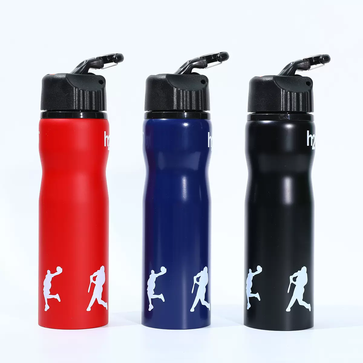 新款304不锈钢单层保温杯户外跑步骑行运动水壶时尚印花吸管水杯