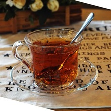 红茶杯斯里兰卡立袋泡茶顿小茶杯玻璃配碟八角杯底咖啡卡布奇诺杯