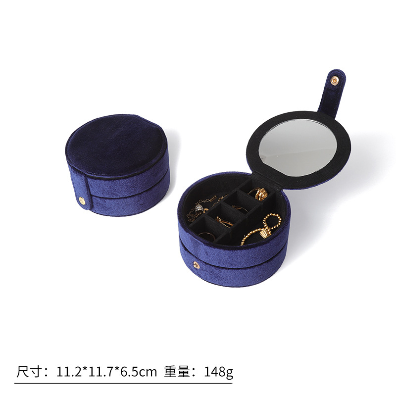 Alhajero Portátil de Viaje de Cuero PU Portátil para Anillos y Collares